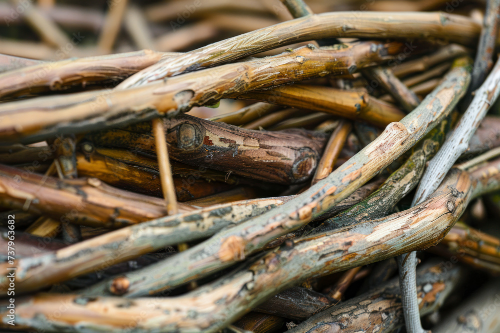 Fragment of a basket made of willow twigs or garden furniture, texture. Fragment of a basket made of willow twigs or garden furniture, texture.