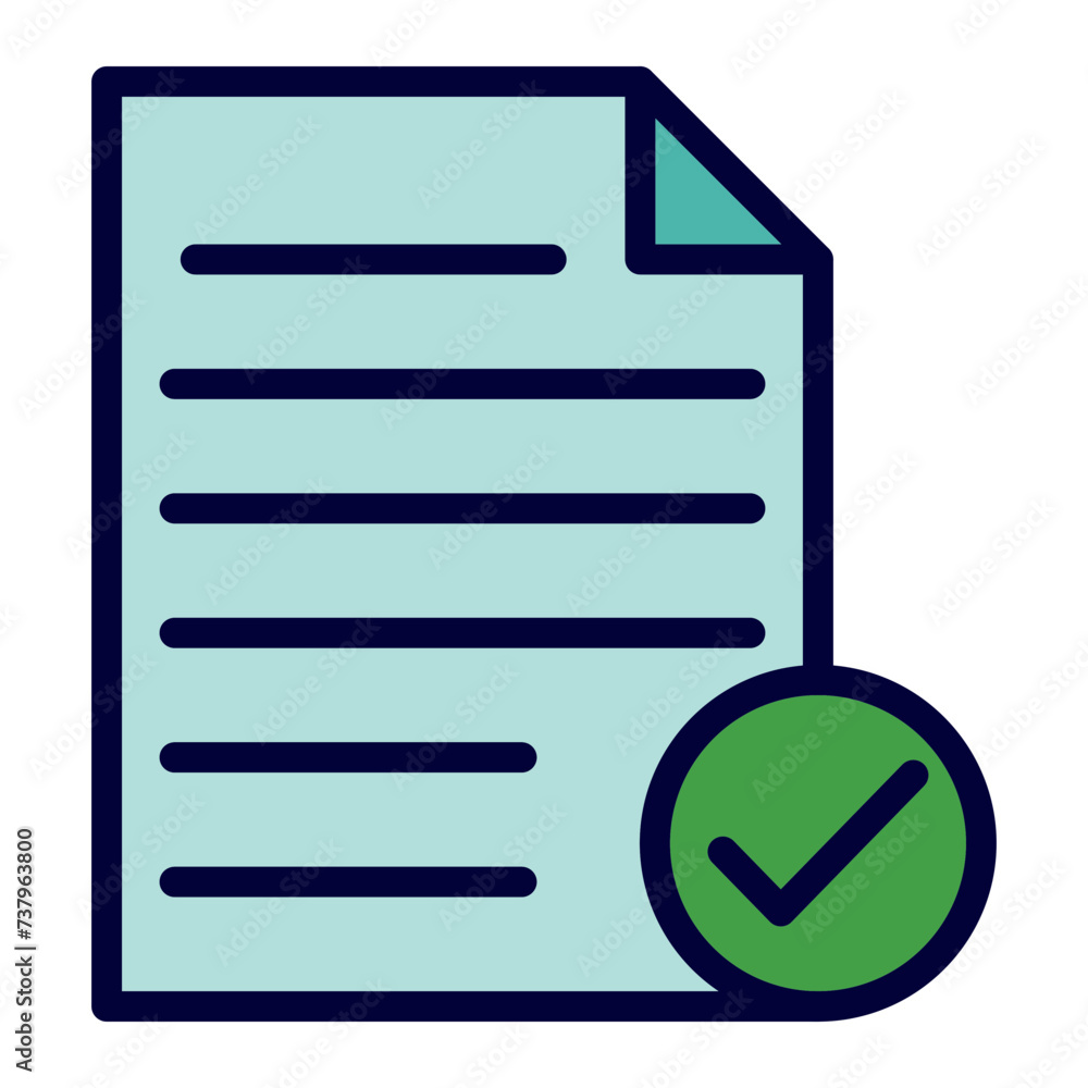 Approval Line Filled Icon