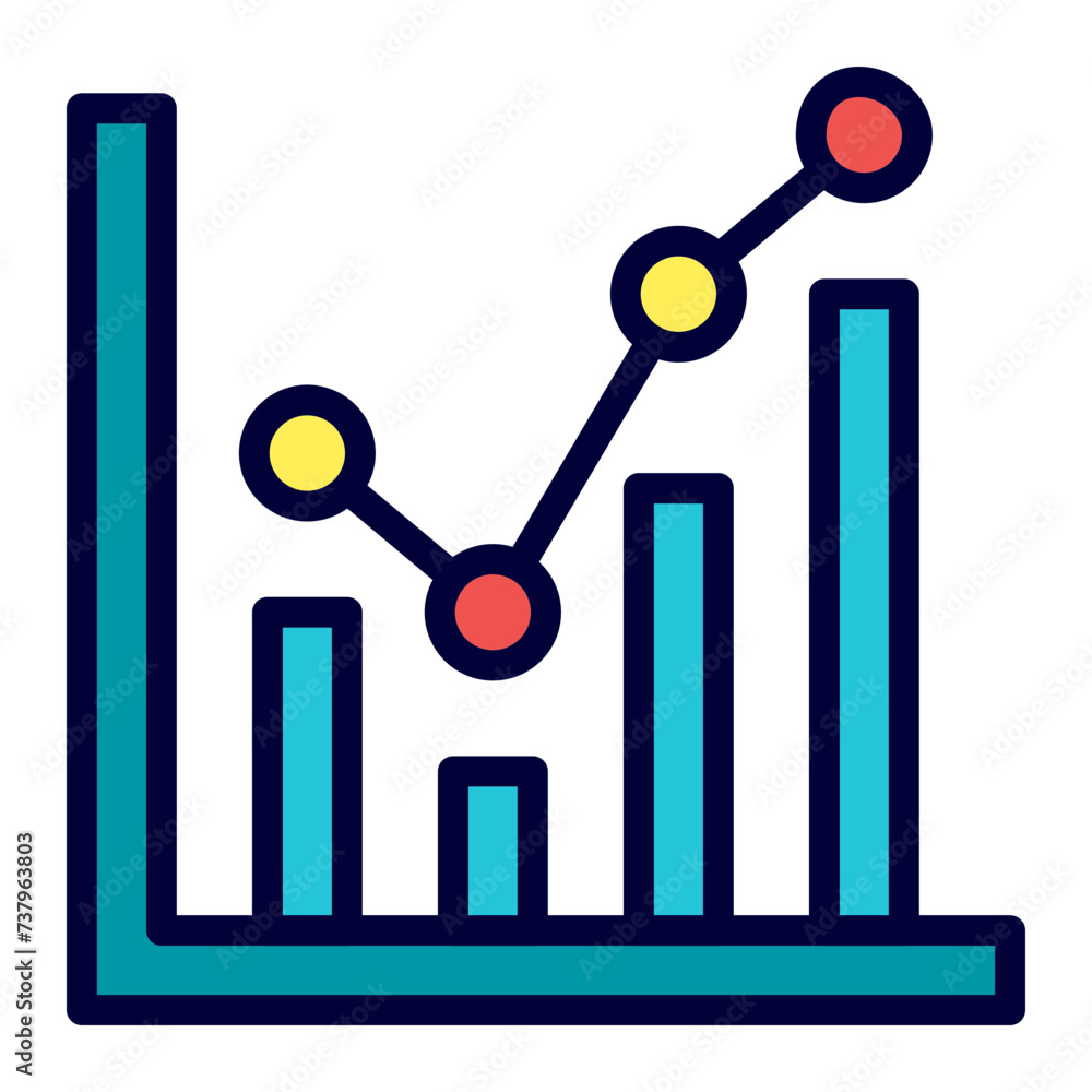 Bar Chart Line Filled Icon Bar Chart Line Filled Icon