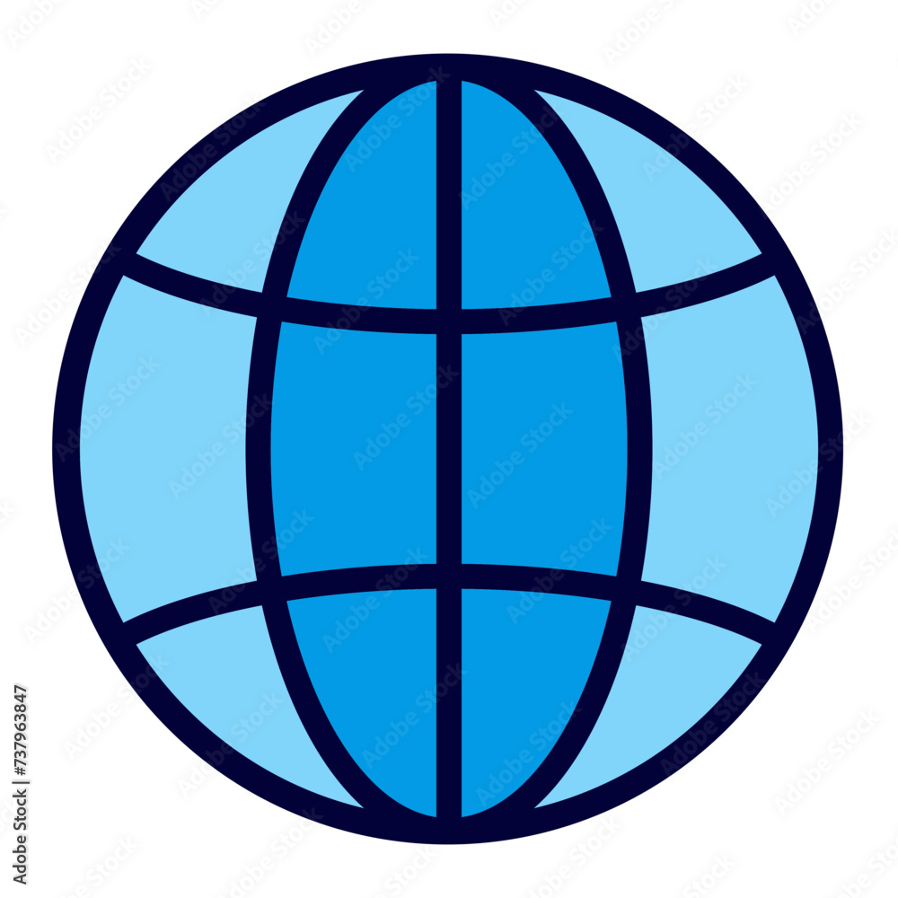 Globe Line Filled Icon Globe Line Filled Icon