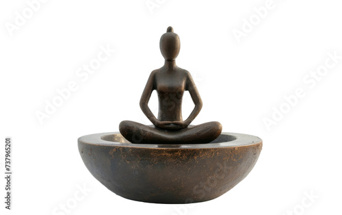 Serenity Meditation Fountain on Yoga Day On Transparent Background.