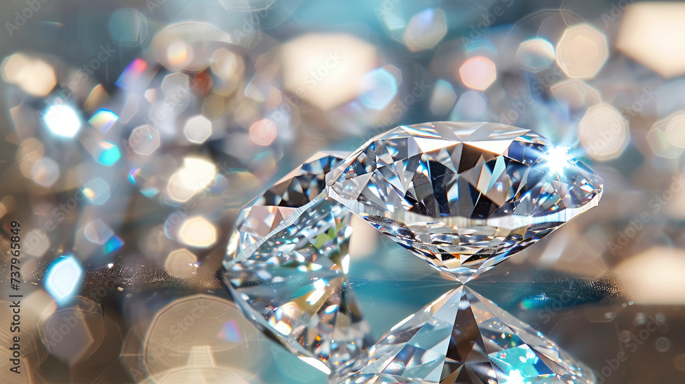 sparkling diamonds on a light glowing background close-up sparkling diamonds on a light glowing background close-up