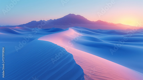 幻想的な青色の砂漠 photo