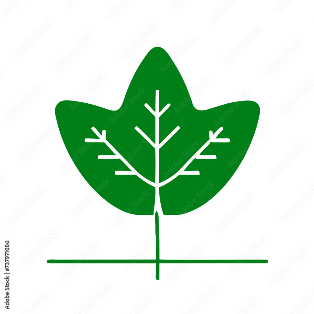 Leaf, Green leaf icon, symbolizing nature, growth, and sustainability, in a simple and elegant design, Leaf, plant icon