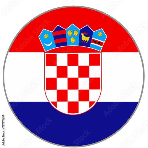 croatian flag with round shape photo