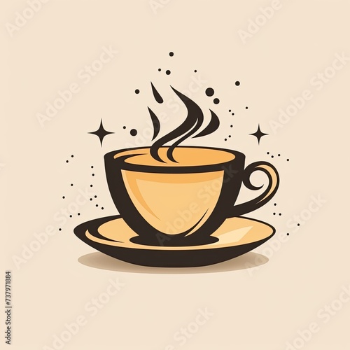Coffee Cup Icon: Flat Design