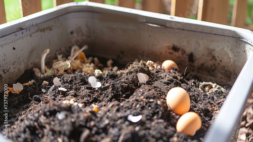 Wallpaper Mural A snapshot of a compost bin overflowing with nutrientrich soil and ss from the kitchen. The mixture of fruit peels eggshells and coffee grounds not only reduces waste but Torontodigital.ca