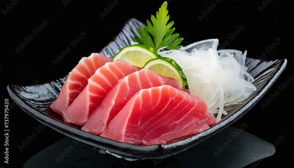 Sashimi presented in a Tasteful Way - Diverse different types of Sliced Fish - Japanese Cuisine - Fresh Seafood Sashimi presented in a Tasteful Way - Diverse different types of Sliced Fish - Japanese Cuisine - Fresh Seafood