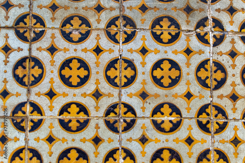Obraz na płótnie Decorative tils on city house in Lisbon, Portugal. w salonie
