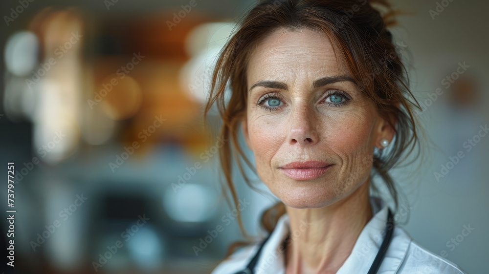 Close-up portrait of a female doctor. Close-up portrait of a female doctor.