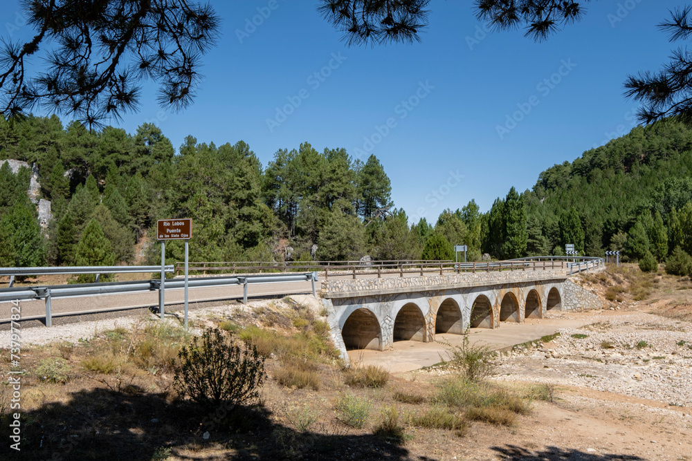 Puente de los 7 Ojos, Parque Natural del Cañón del Río Lobos, Soria, Autonomous Community of Castile, Spain, Europe
