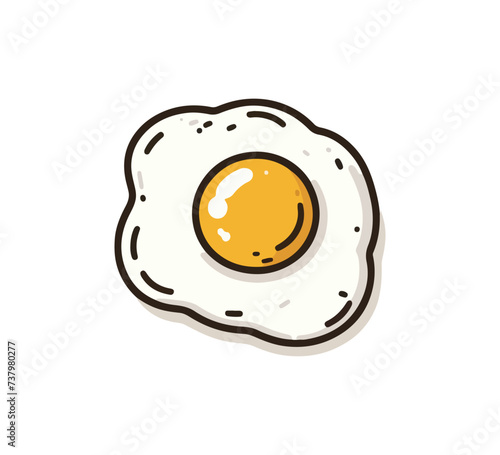 Sunny side up fried egg graphic asset vector