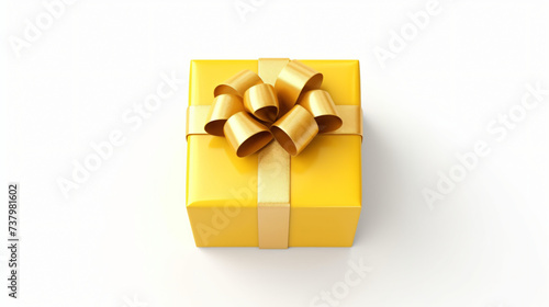 Realistic yellow gift box