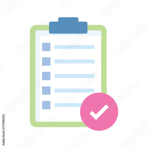Have a look at this amazing flat style icon of checklist approval