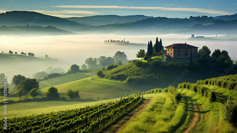 Scenic Landscape near Florence with arm