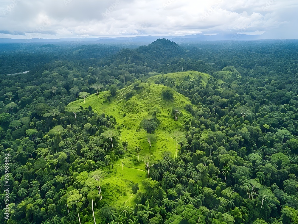 Aerial View of Lush Green Rainforest in Papua New Guinea