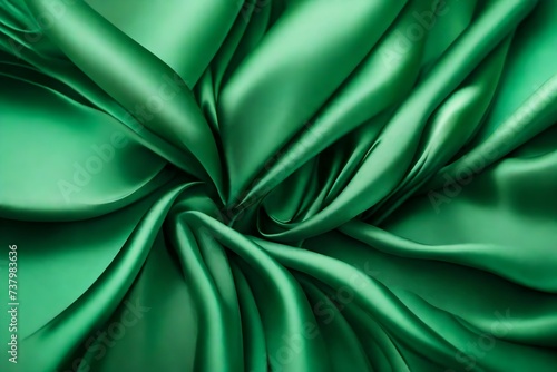 green silk background generated by AI technology