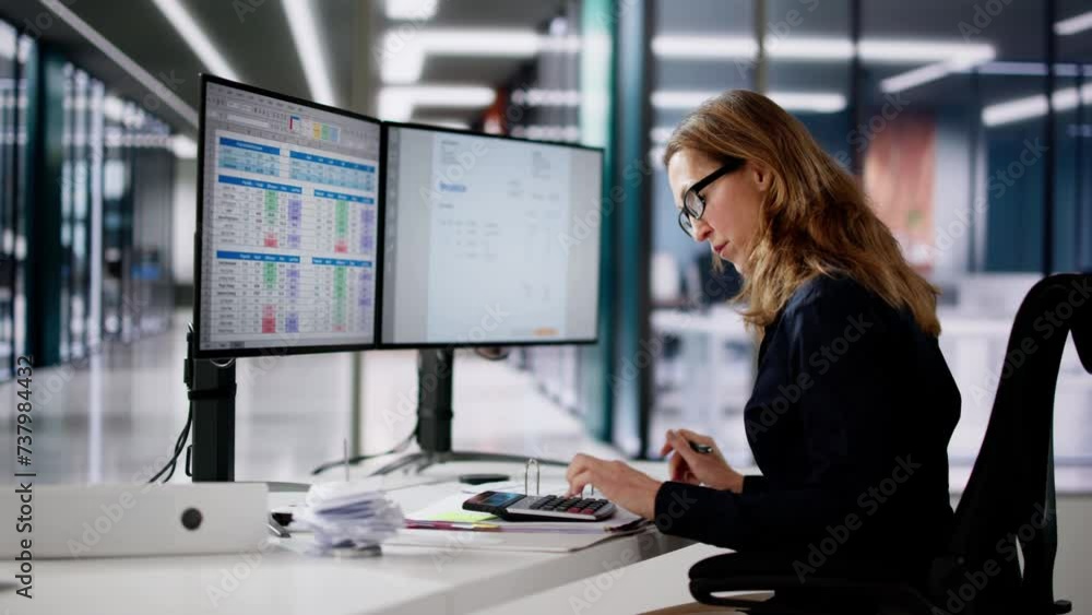 Accountant Using E Invoice Software At Computer Accountant Using E Invoice Software At Computer