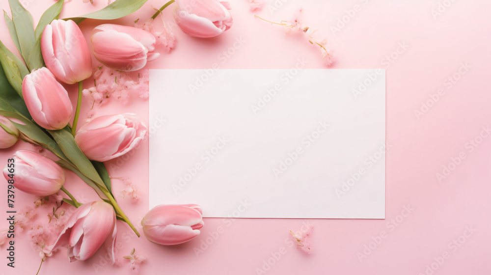 Top view image of pink flowers