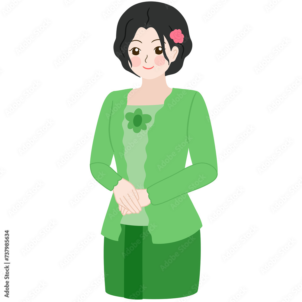 woman wear traditional clothes kebaya