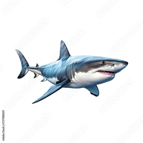 Great white shark predator illustration  isolated no background.