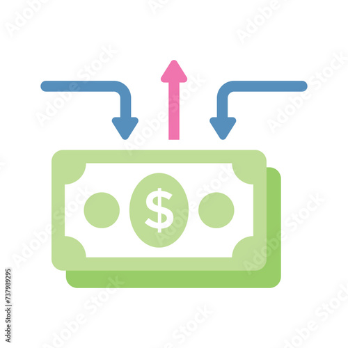 Grab this carefully designed flat icon of money flow in trendy style