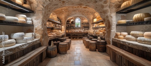 A traditional cheese cellar photo