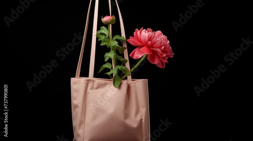 Pink Flower in Pink Bag