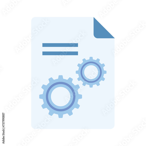 Cogwheel on paper showing flat concept icon of document setting © Creative studio 