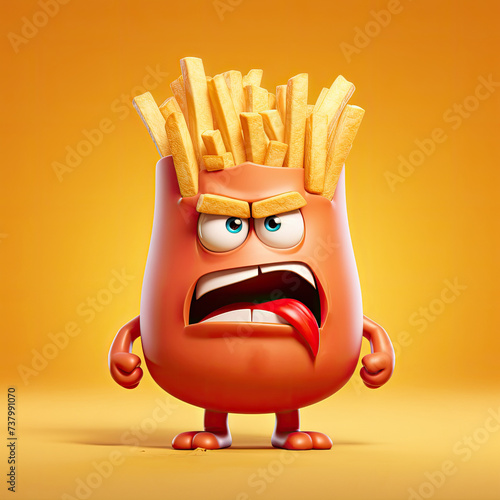 Cute Cartoon Angry French F...