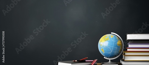 books and globe on the table