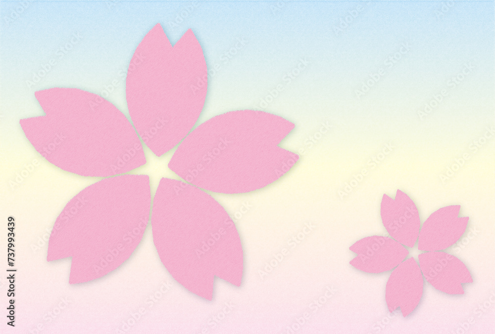 桜の花の形に切り取られた柔らかな生地 桜の花の形に切り取られた柔らかな生地