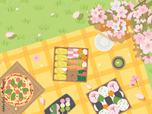 お花見の風景　お花見弁当