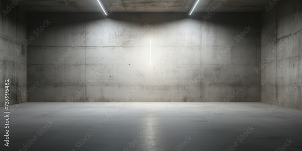 Concrete room empty white tone light neon line loft modern interior futuristic. Concrete room empty white tone light neon line loft modern interior futuristic.