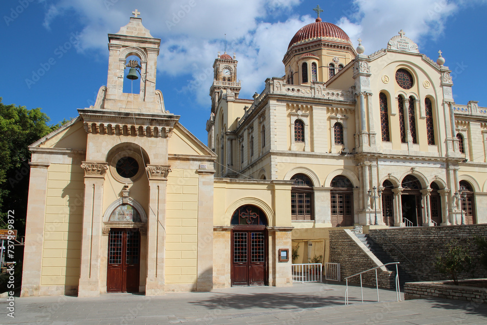 saint menas (or agios minas) church and cathedral in heraklion in crete in greece