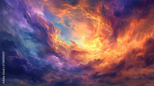 A captivating image of a real majestic sunset sky background