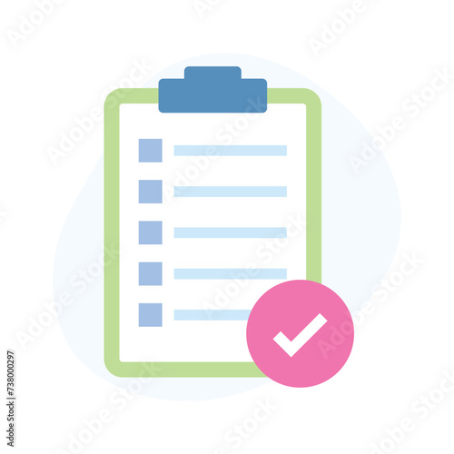 Have a look at this amazing flat style icon of checklist approval