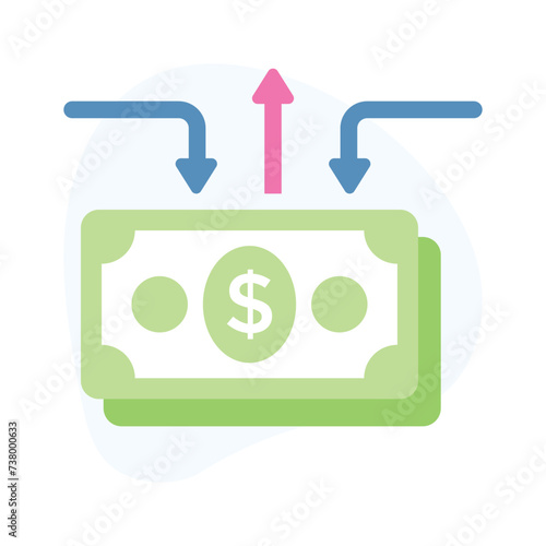 Grab this carefully designed flat icon of money flow in trendy style