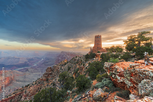 Desert View Watchtower at the Grand Canyon, Arizona, USA