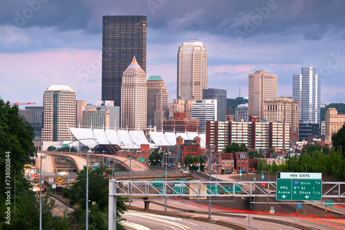 Pittsburgh, Pennsylvania, USA Downtown City Skyline