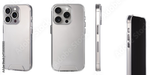 Mockup of a transparent protective phone case