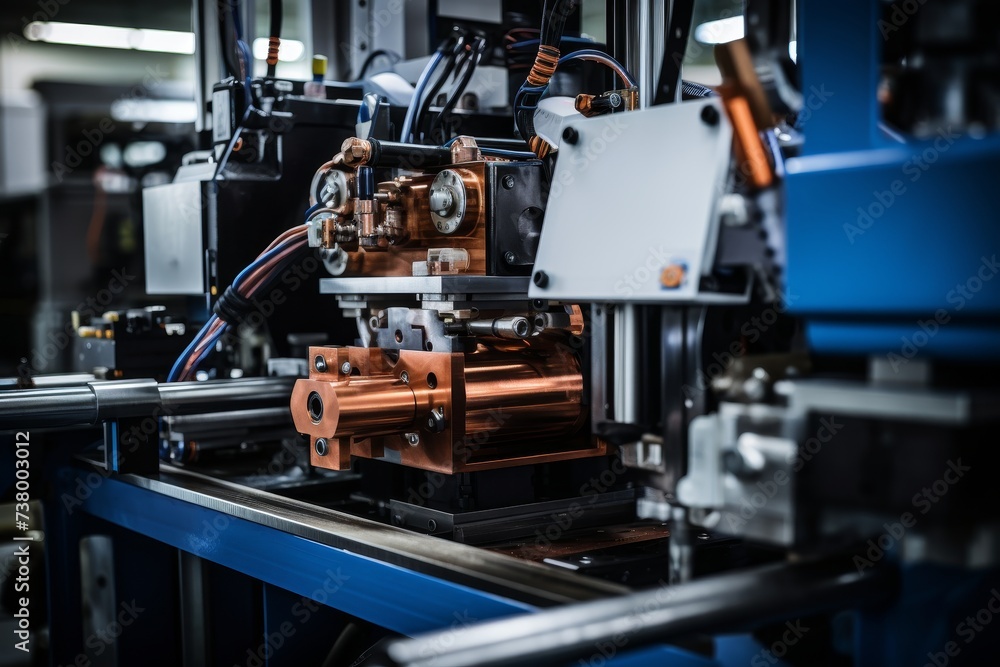A Detailed View of a Heat Press Machine in an Industrial Setting with a Background of Metallic Structures and Piping Systems A Detailed View of a Heat Press Machine in an Industrial Setting with a Background of Metallic Structures and Piping Systems