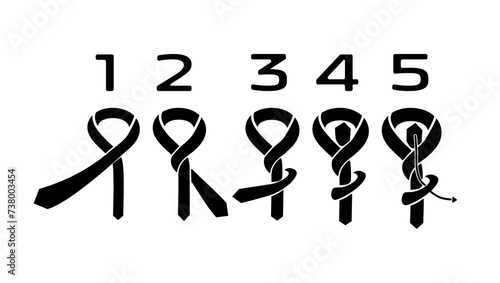 How to Tie a Tie, black isolated silhouette
