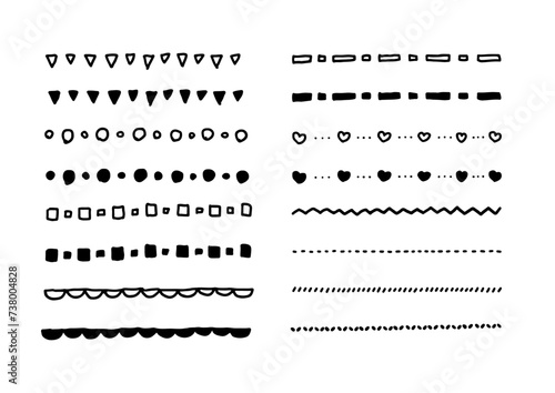 色々な手書きの線　素材　
