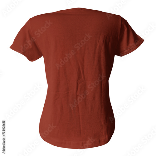 Make your design more luxurious with this Back View Sweet Girl T Shirt Mockup In Russet Brown Color. photo