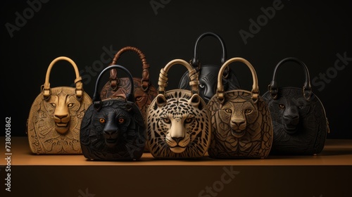 Group of Purses Featuring Animal Designs