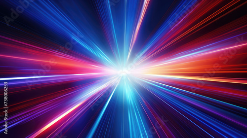 Abstract speed line background. Futuristic beams of light. Technology velocity movement pattern for banner or poster design.