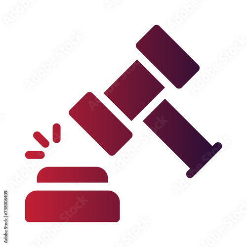 gavel flat gradient icon