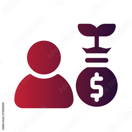 investor flat gradient icon