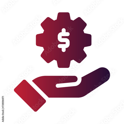 wealth flat gradient icon